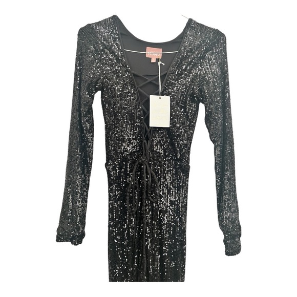 SHOW ME YOUR MUMU Kitty Catsuit in Midnight Glitz fully sequined size small NWT - Picture 5 of 16